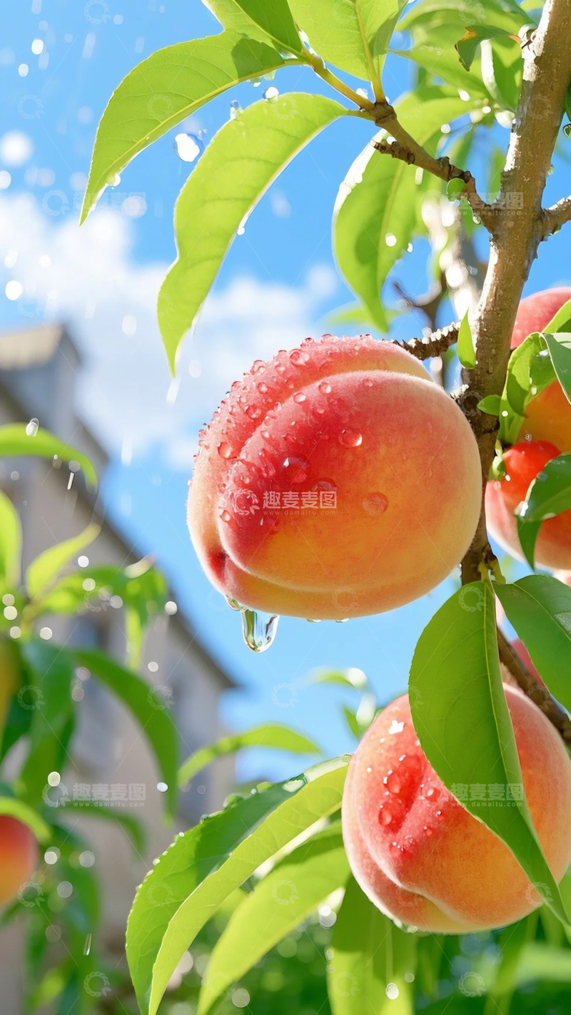 高清大图下载【趣麦麦图】生机勃勃的桃树