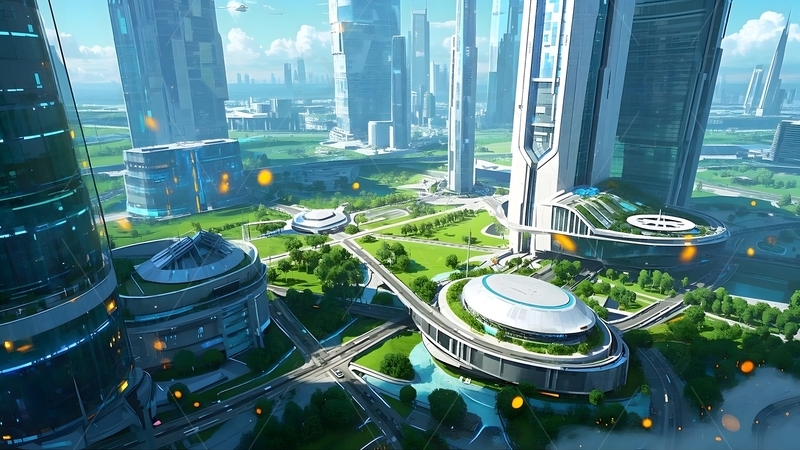 高清大图下载【趣麦麦图】未来科技科幻城市天际线