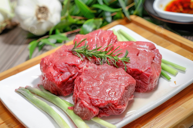 高清大图下载【趣麦麦图】一盘新鲜的生牛肉