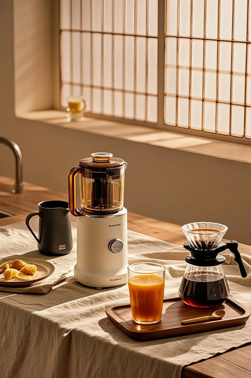 榨汁机手冲咖啡展示图