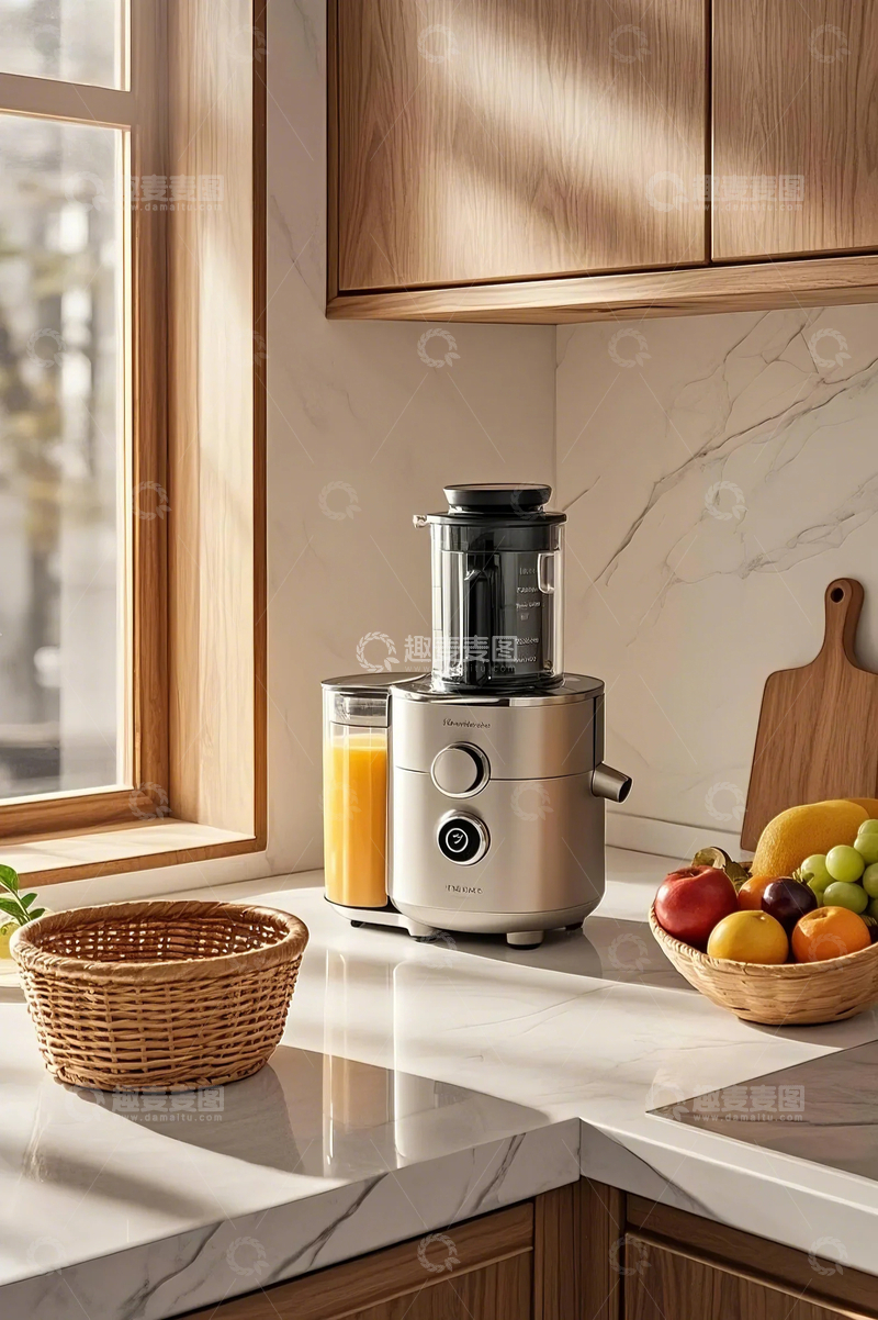高清大图下载【趣麦麦图】简约风榨汁机展示图