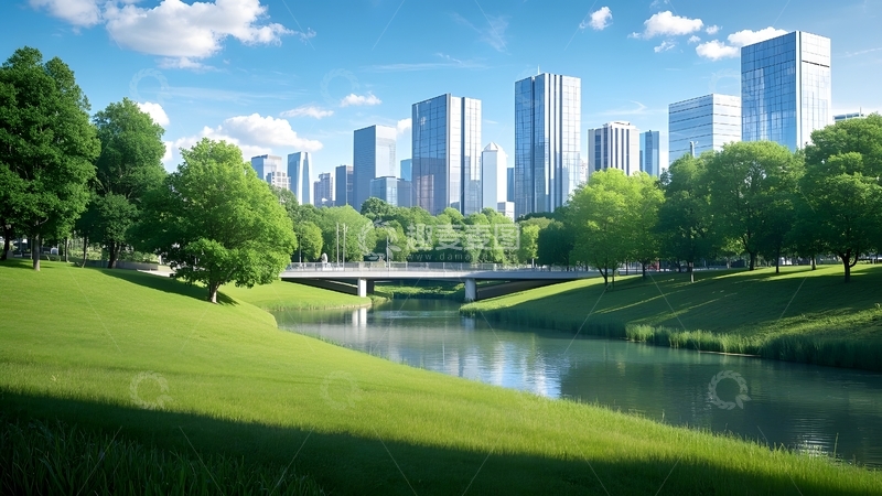 高清大图下载【趣麦麦图】夏天城市公园全景图片8