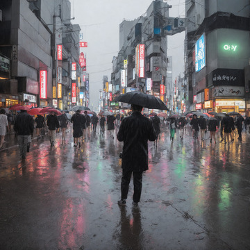 阴雨下的霓虹灯2