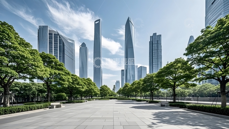 高清大图下载【趣麦麦图】城市广场城市全景图片3