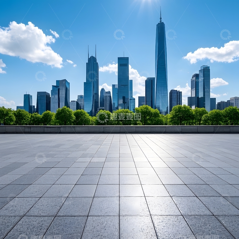 高清大图下载【趣麦麦图】城市广场城市全景图片4
