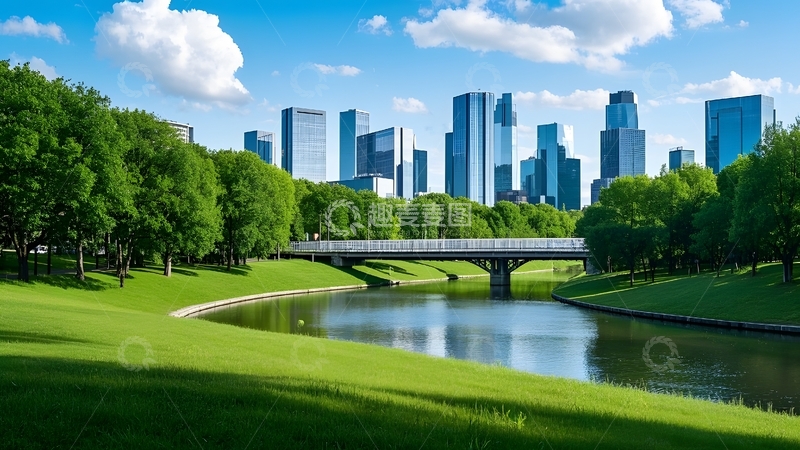 高清大图下载【趣麦麦图】夏天城市公园全景图片7