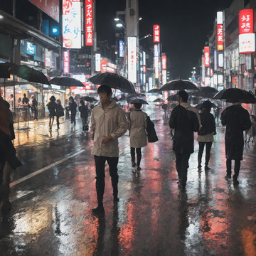 阴雨下的霓虹灯1