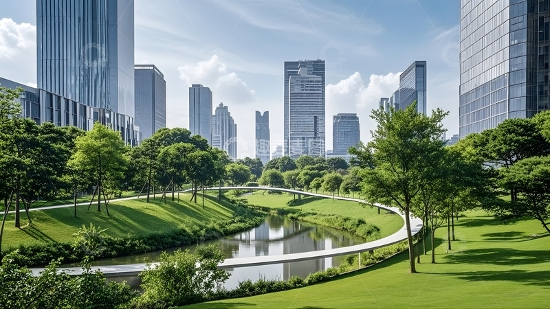 高清大图下载【趣麦麦图】夏天城市公园全景图片9