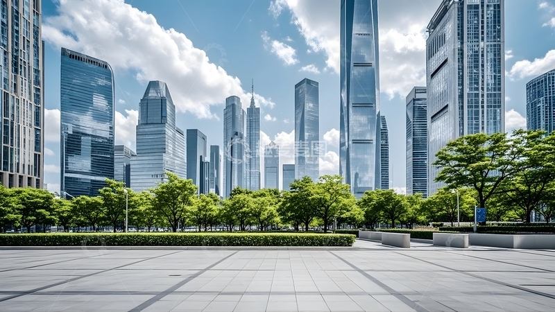 高清大图下载【趣麦麦图】城市广场城市全景图片