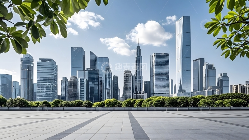 高清大图下载【趣麦麦图】城市广场城市全景图片1