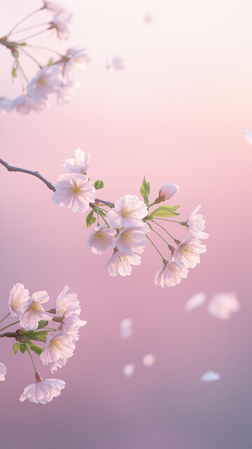 春日樱花绽放清新风景图