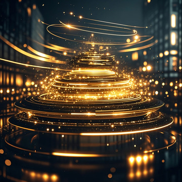 金色螺旋光线特效