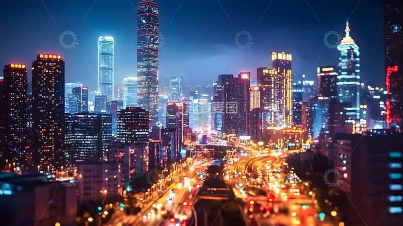 高清大图下载【趣麦麦图】 夜景风光城市全景图片