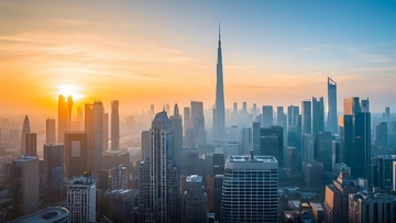 俯拍城市高楼大厦全景