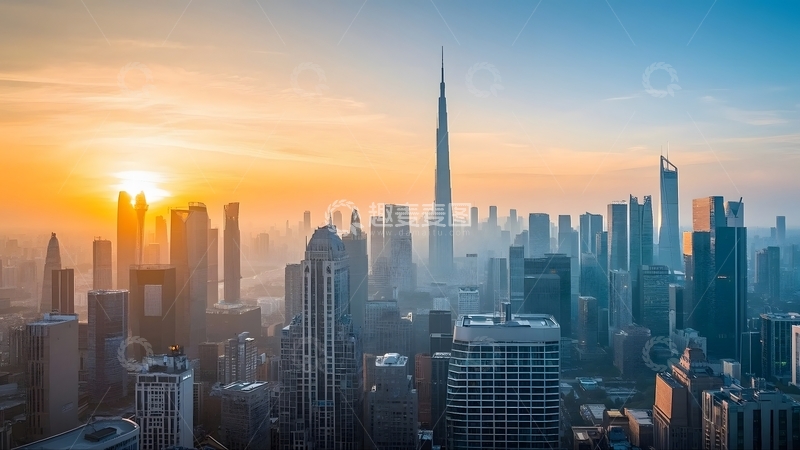 高清大图下载【趣麦麦图】俯拍城市高楼大厦全景