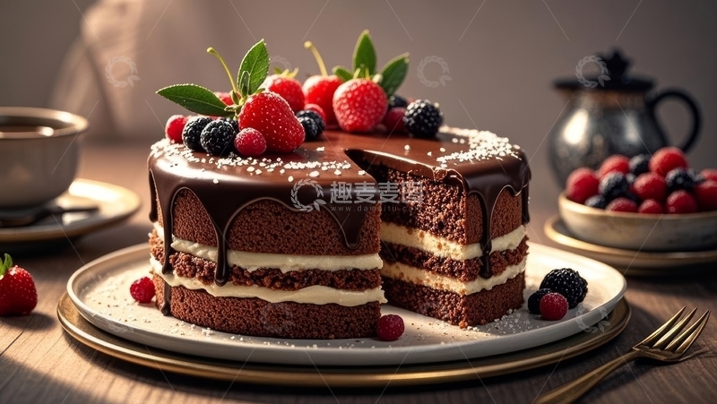 高清大图下载【趣麦麦图】美食甜品烘焙蛋糕高清特写1
