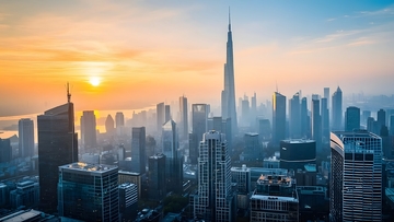 俯拍城市高楼大厦全景1