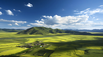 俯瞰山间的田野1