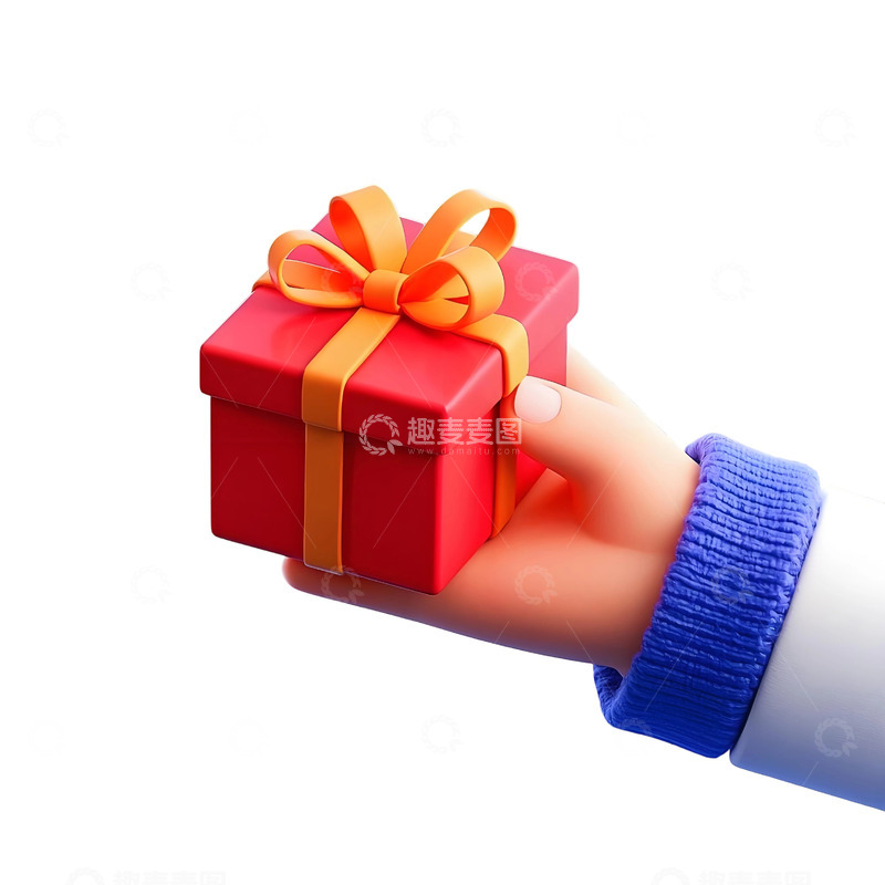 高清大图下载【趣麦麦图】手拿礼物3d免扣素材