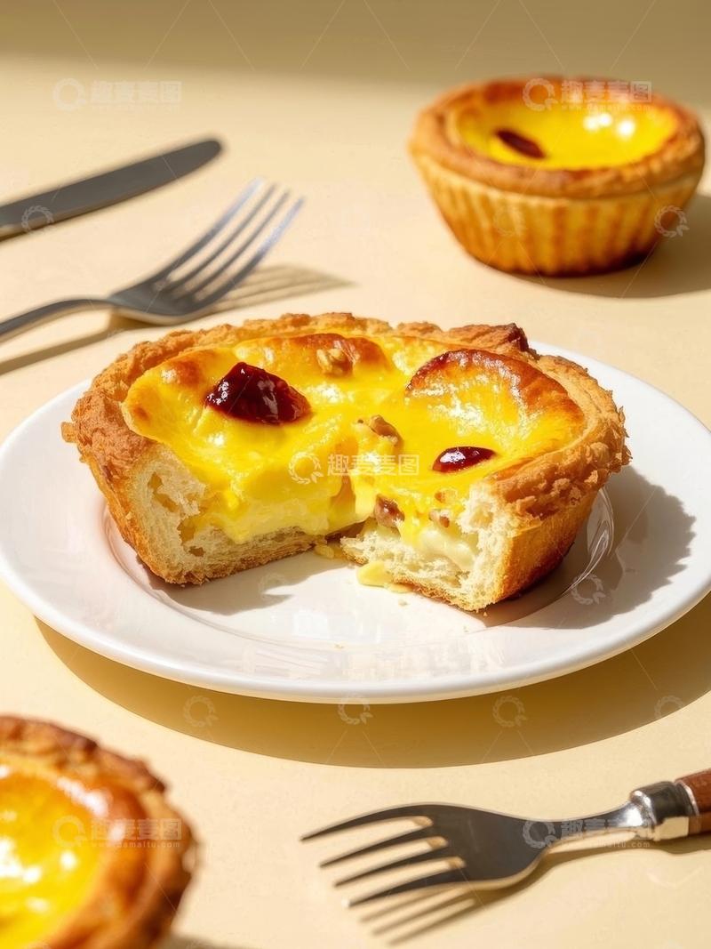 高清大图下载【趣麦麦图】美食甜品烘焙蛋挞高清特写3