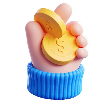 3d小手拿硬币免扣素材1