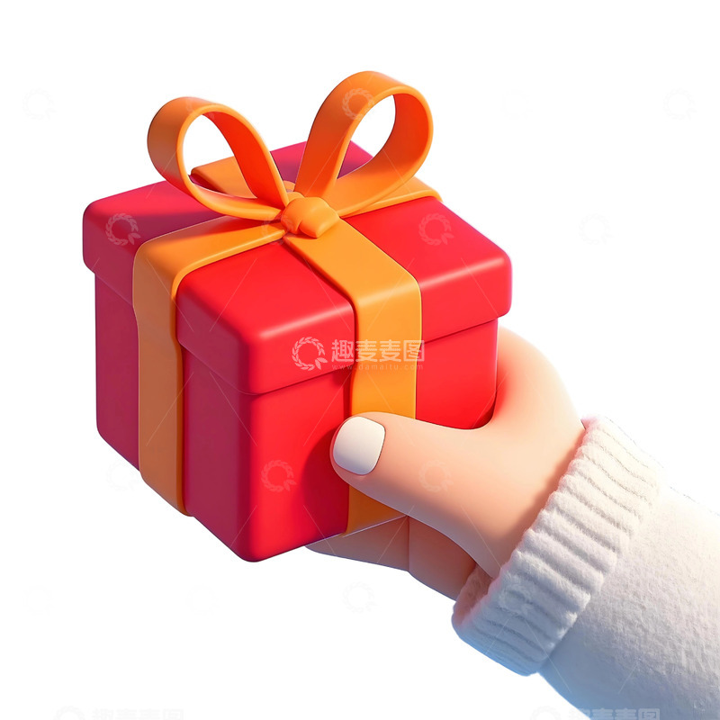 高清大图下载【趣麦麦图】手拿礼物3d免扣素材5