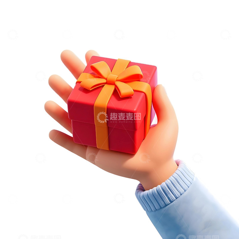 高清大图下载【趣麦麦图】手拿礼物3d免扣素材9