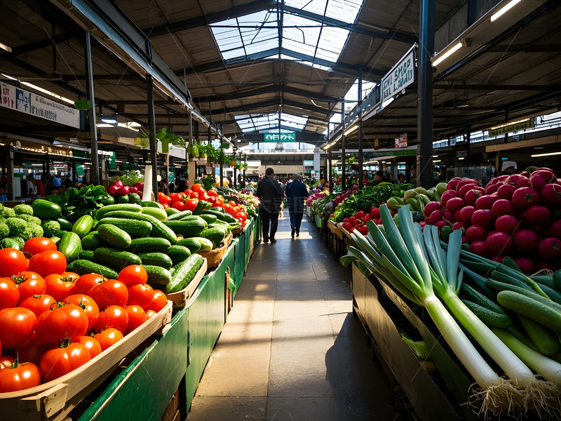 生机勃勃的菜市场摄影图