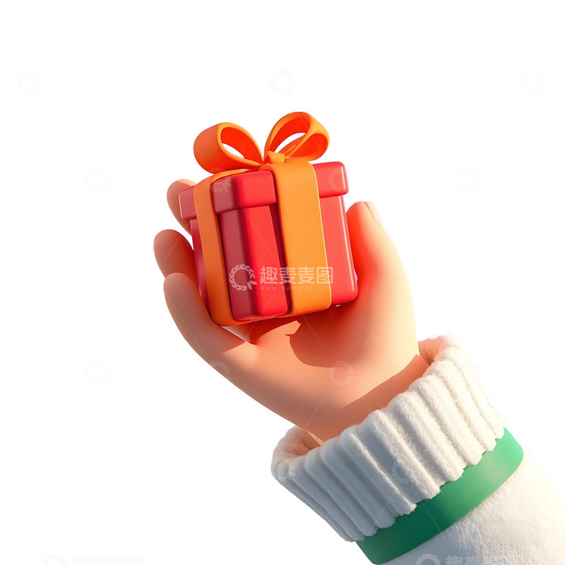 高清大图下载【趣麦麦图】手拿礼物3d免扣素材7