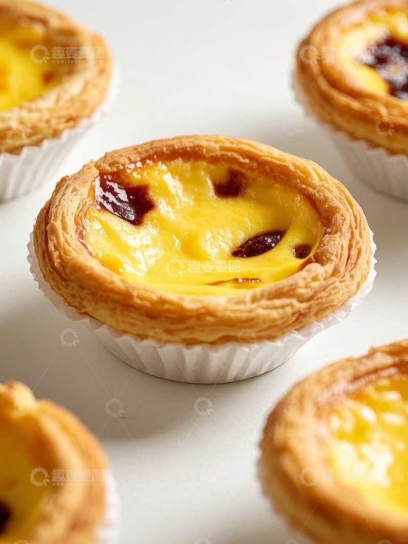 高清大图下载【趣麦麦图】美食甜品烘焙蛋挞高清特写1
