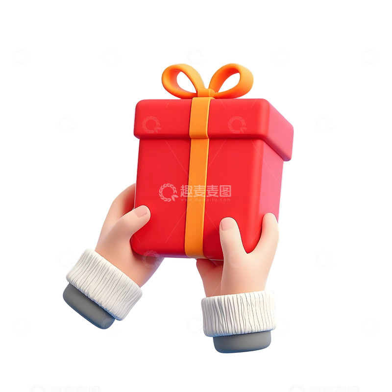 高清大图下载【趣麦麦图】手拿礼物3d免扣素材8