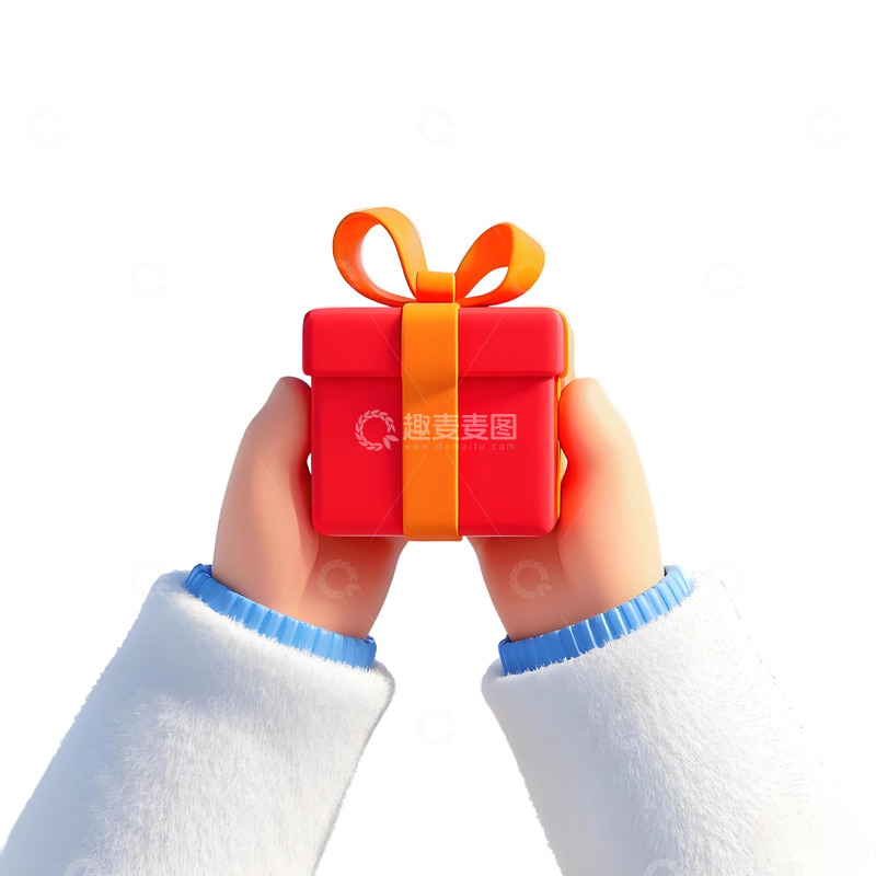 高清大图下载【趣麦麦图】手拿礼物3d免扣素材6
