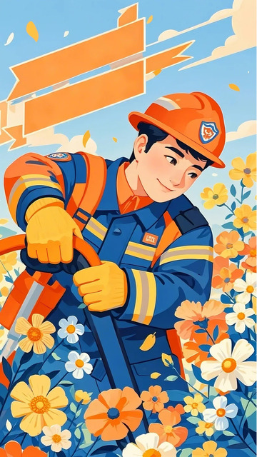 劳动节 插画 人物 海报  背景  手绘1