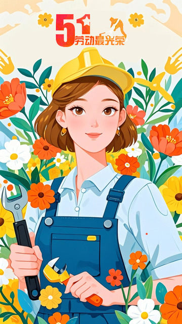劳动节 职业 人物 插画  海报  五一2