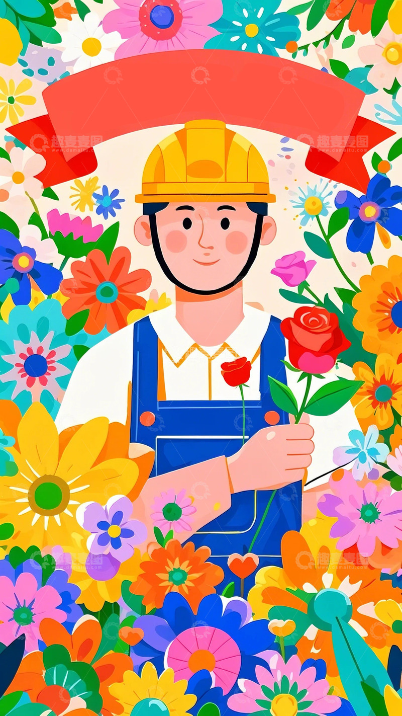 高清大图下载【趣麦麦图】劳动节 职业 人物 插画  海报  五一15