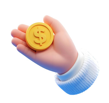 3d小手拿硬币免扣素材