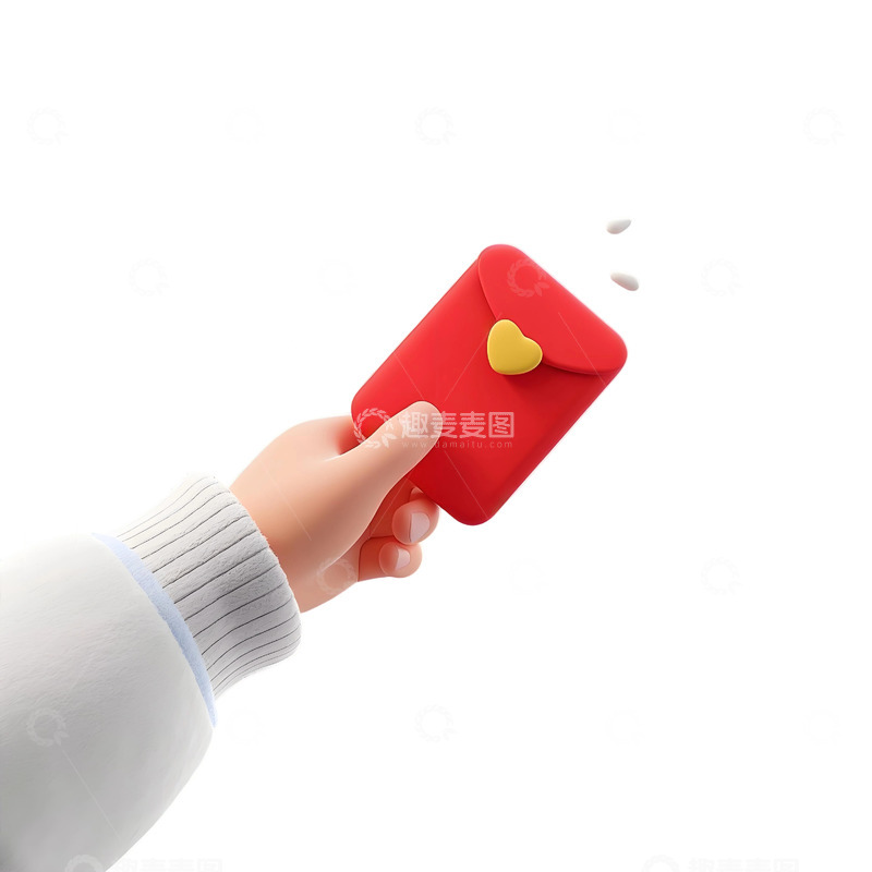 高清大图下载【趣麦麦图】3d小手拿钱包免扣素材2