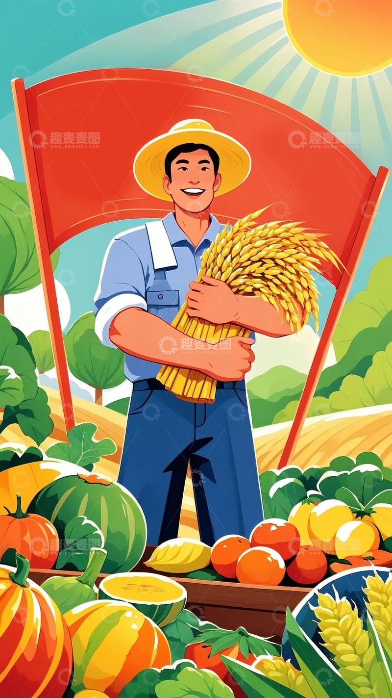 高清大图下载【趣麦麦图】劳动节 海报 人物 职业 五一 假期1