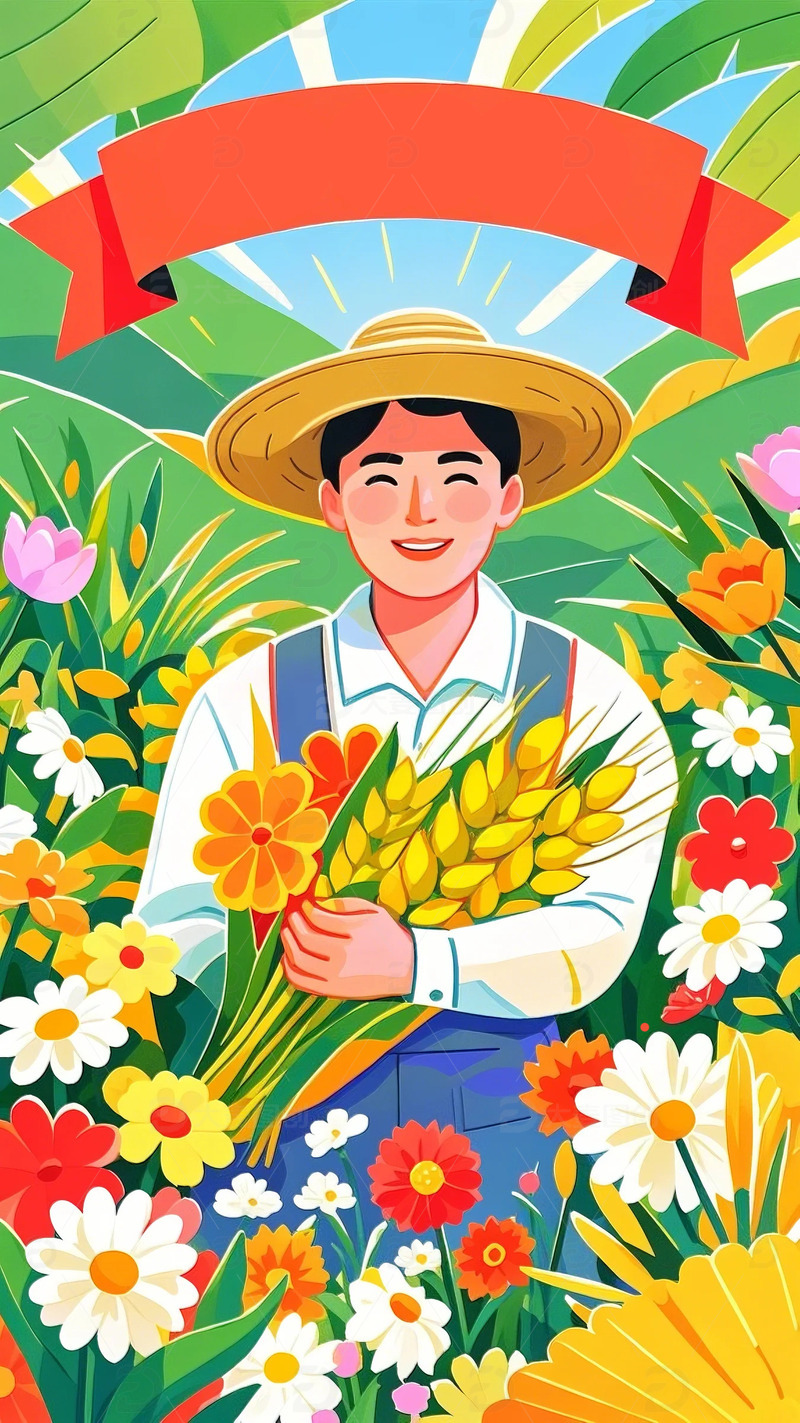 五一 劳动节 插画 职业 人物   背景3