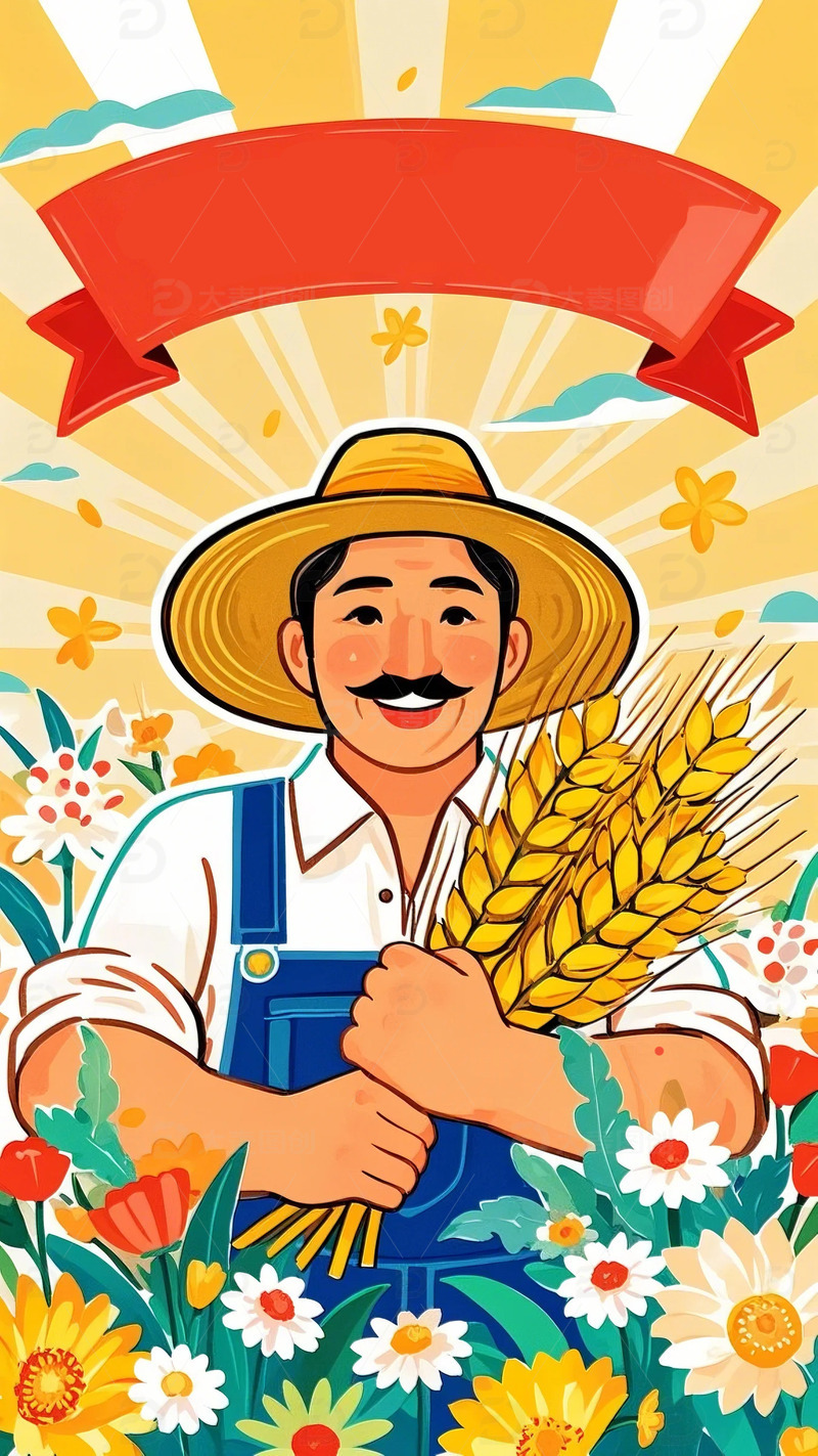 五一 劳动节 插画 职业 人物   背景8
