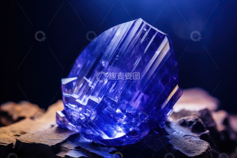 高清大图下载【趣麦麦图】蓝色水晶矿石