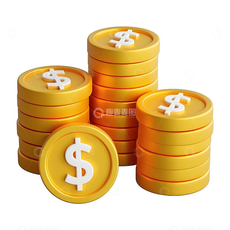 高清大图下载【趣麦麦图】金币3D免扣元素4