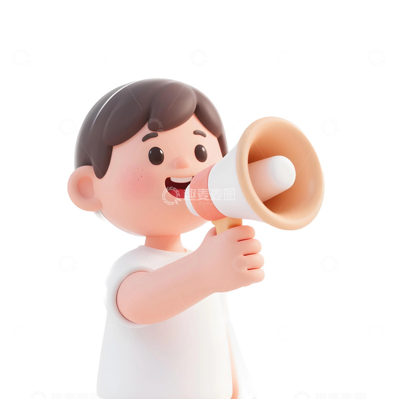 高清大图下载【趣麦麦图】-3d小孩手拿喇叭促销免扣素材9