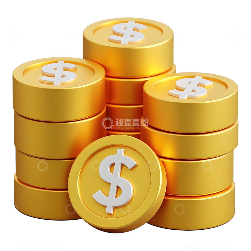 高清大图下载【趣麦麦图】金币3D免扣元素2