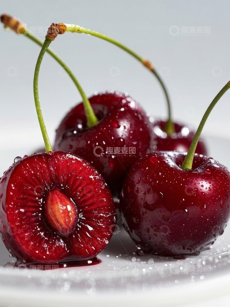 高清大图下载【趣麦麦图】新鲜水果车厘子高清摄影特写6
