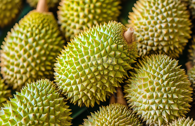 高清大图下载【趣麦麦图】绿色榴莲堆叠展示摄影