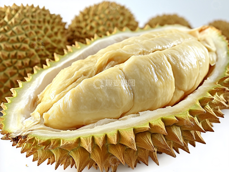 高清大图下载【趣麦麦图】切开榴莲果肉展示