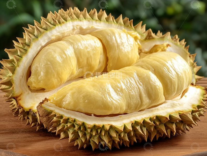高清大图下载【趣麦麦图】剥开的榴莲果肉特写