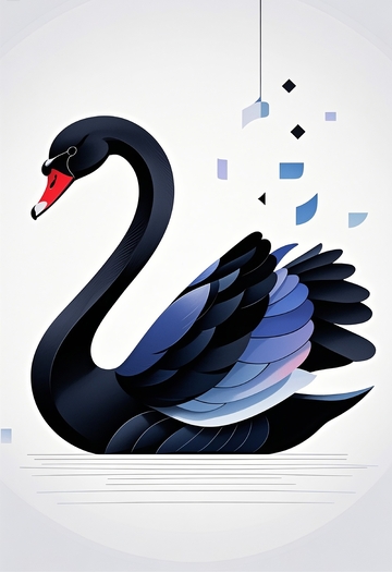黑天鹅插画素材