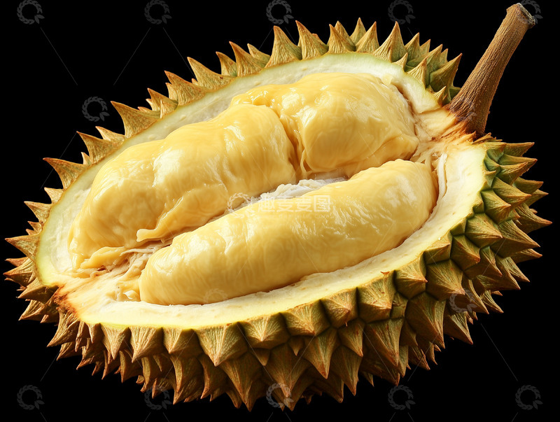 高清大图下载【趣麦麦图】黑底榴莲果肉特写